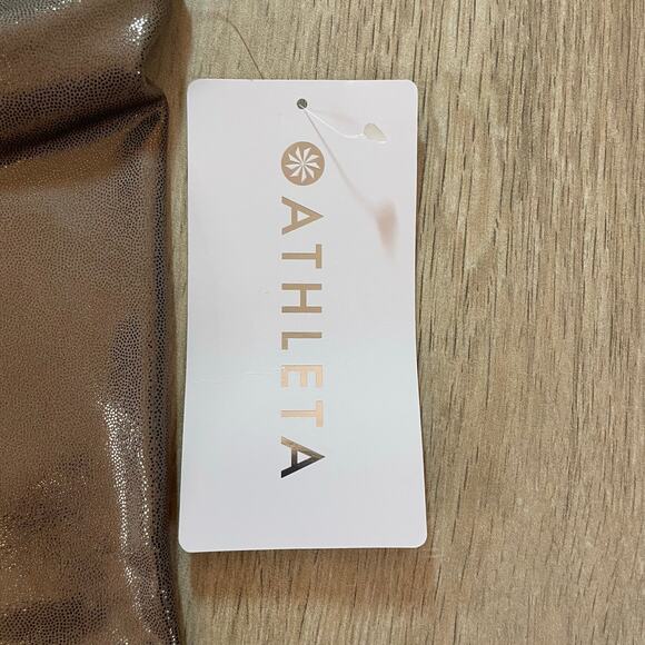 Athleta Elation Shine Tight Legging XS NWT Metallic Bronze/Tuscan Gold High-Rise - Picture 9 of 13